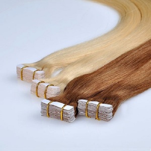 Cinta extensiones de cabello humano premium europeo ruso trama del pelo dibujado Doble - Product Image 1