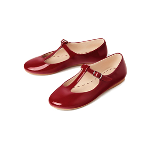 Europeo del commercio all'ingrosso di New T-bar di Design di Colore Rosso della Pelle Verniciata Casuale Bambini Piccoli Ragazze Mary Jane Pattini di Vestito - Product Image 1