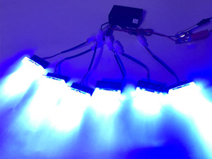 6x3LED rosso blu bianco griglia auto luce stroboscopica LED auto arancione luci 12V spia per auto lampeggiante - Product Image 6