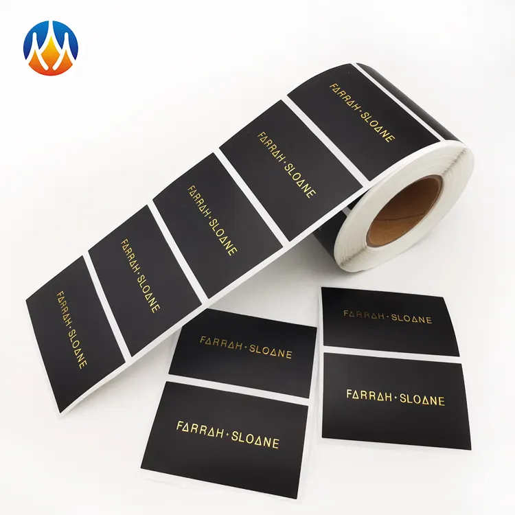 OEM PRINT GOLD FOIL BLACK ADHESIVE ROLL MATTE LABEL