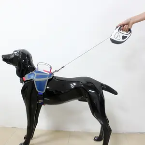 Correa de nailon con Logo personalizado para perro, luz Led, retráctil, automática, venta al por mayor