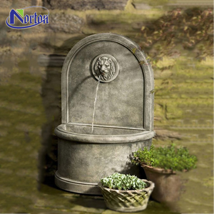 Decoración de jardín al aire libre natural tallada a mano, cascadas de piedra, mármol, cabeza de león, fuente de pared para la <span class=keywords><strong>venta</strong></span> - Product Image 2