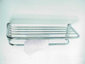 <b>Wall</b> <b>Mounted</b> 2 Tier Tempered Glass Bottom <b>Shelf</b> with Rail - Product Image 2