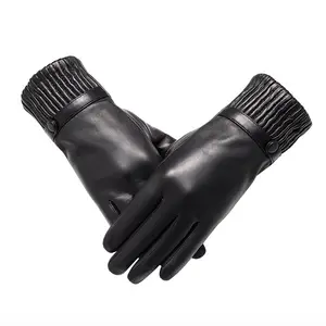 High quality Genuine Embellished Winter Leather Hand Gloves For Women