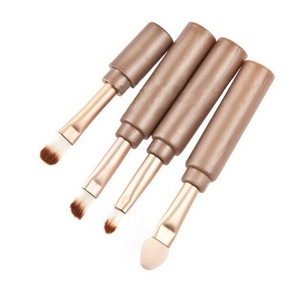 Juego de brochas de maquillaje 4 en <span class=keywords><strong>1</strong></span>, color dorado, multiusos, novedad - Product Image 3