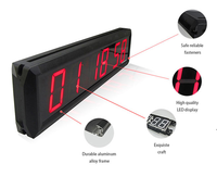 Marco de aleación de aluminio de alta calidad 2,3 pulgadas dígitos cuenta regresiva cronómetro temporizador uso interior LED Reloj de pared Digital con Control remoto
