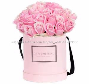 2016 Caja de Regalo de Navidad \ China hecha a mano de encargo logo caja redonda de cartón caja de flores \ Negro rosa - Product Image 2