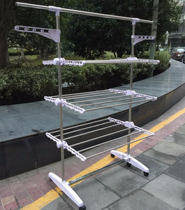 3 Tier Foldable Laundry Drying <strong>Rack</strong>,Indoor Outdoor Clothes Dryer, Airer for Clothes with <strong>Shoes</strong> <strong>Rack</strong> <strong>White</strong> - Product Image 4