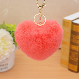 Belle <span class=keywords><strong>peluche</strong></span> <span class=keywords><strong>porte</strong></span>-clés en forme de <span class=keywords><strong>coeur</strong></span> lapin fourrure <span class=keywords><strong>porte</strong></span>-clés mignon pom pom <span class=keywords><strong>porte</strong></span>-clés - Product Image 1