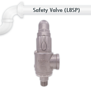 Vanne de sécurité pour chaudière à vapeur Air L8SP, en acier inoxydable, CF8M 316/317 y vaz, sans levier - Product Image 1