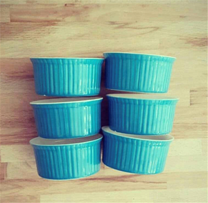 Mangkuk Puding Panggang Oven, Mangkuk Ramekin Keramik Bulat Warna-warni Lucu dan Unik Dengan Pinggiran - Product Image 6