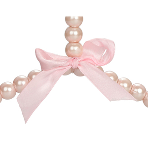 Glam — robe de mariée en perles rose clair, perles, cintres hauts élégants avec nœud assorti - Product Image 5