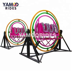 เครื่องเล่นไจโรสโคปแบบเคลื่อนที่สำหรับกลางแจ้ง 1/2/4/6 ที่นั่ง ทำจากโลหะผสม พร้อมไฟ LED สำหรับใช้ในห้างสรรพสินค้า - Product Image 5