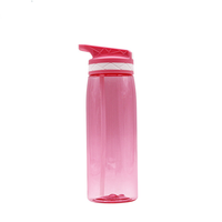 Bouteille d'eau en plastique transparente de haute qualité de 750 ml avec dégradé de couleurs, bouteille d'eau en Tritan PP avec échelle graduée