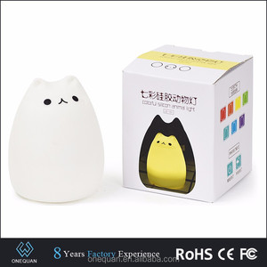 El mejor popular sensor inHome del tacto del silicón del CAT llevó la luz de la noche 7 colores que cambian la lámpara - Product Image 6