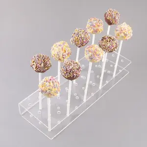 30 孔清除丙烯酸蛋糕流行展示架装饰蛋糕球持有人棒棒糖甜点棒棉花糖果展示架