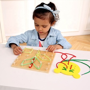 Diy personalizado clásico de madera Montessori sensorial juguetes de goma con cadena para enseñar a los niños - Product Image 5