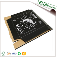 Hochwertiger 12-Zoll-Wellpappkarton Benutzer definierte schwarze Pizzas ch achtel Voll farbig bedruckter Falt karton aus Papier
