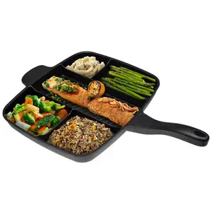 Kitchen Pot Non-Stick Divided Frying Pan 5 in 1 Saucepan Skillet Pan Magic Pan