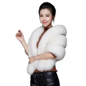 사용자 정의 도매 여성 가짜 여우 모피 목도리 패션 따뜻한 겨울 웨딩 목도리 모피 스카프
