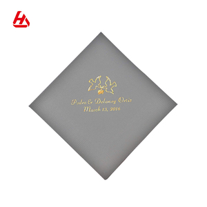 Offre Spéciale En Juillet En Gros De Haute Qualité Imprimé Serviettes Gris Personnalisé Mariage Serviettes En Papier Imprimé - Product Image 1