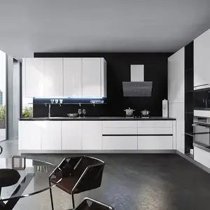 waterproof affordable modern white high gloss finish lacquer kitchen cabinet