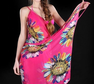 Bestdance <span class=keywords><strong>Sexy</strong></span> gasa mujeres playa vestido Bikini traje de baño cubrir Sarong Wrap Pareo - Product Image 4