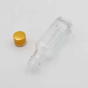 50ml wholesale mini square miniatures wine bottle glass with lid