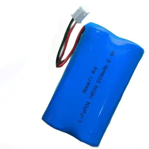 उच्च गुणवत्ता कस्टम रिचार्जेबल 2S1P 14500 500 mAh 6.4 v lifepo4 रिचार्जेबल बैटरी पैक