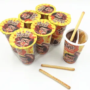 children like halal chocolate cup with long biscuit stick