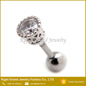 16g Acero Quirúrgico Clear Cubic Zircon Pendiente Del Perno Prisionero Piercing Cartílago Tragus Helix Hacia Adelante - Product Image 2