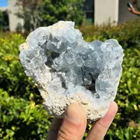 Blue Celestite Cluster Crystal Gem Geode Mineral Specimens Stone Wholesale Natural Feng Shui Home Decoration Crystal Image 1kg