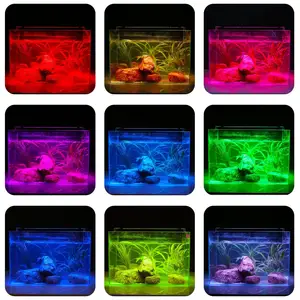 Luz Led multicolor RGB para acuario, 28,3-34 pulgadas, extensible, 12W + mando a distancia IR