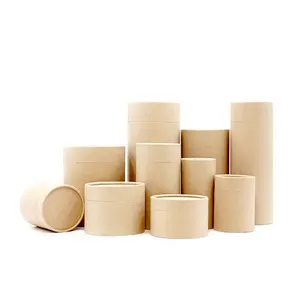 Biodegradable Round Type Cylinder Paper Packaging Tube Box With Custom Printed