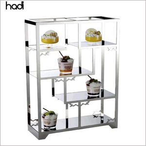 Belleza al por mayor buffet servidor elegante de acero inoxidable anillo pastel postre display <span class=keywords><strong>stand</strong></span> 3 de té de la tarde pastel soporte - Product Image 6