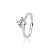 ZHILIAN - 925 Sterling Silver Love Diamond Engagement Ring for Women