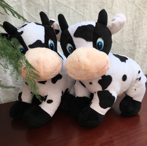 Échantillon gratuit de jouets en peluche vache pour enfants, jouets en peluche vache doux, animaux en peluche noir et blanc, vache en peluche - Product Image 2