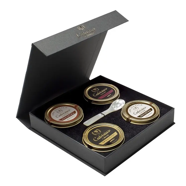 Luxus Nach Karton Flip Top Magnetic Schließen EVA Schaum Schutz Marmelade Gläser Geschenk Box Verpackung