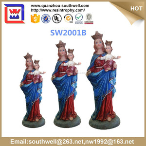 Vente chaude religieux vierge marie figurines et résine vierge marie monther avec bébé statue pour eglise décoration - Product Image 2