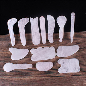 Outil Gua Sha en quartz rose Drainage lymphatique Masseur facial pour les poches Anti-âge Soins de la peau - Product Image 5