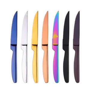 Cuchillo de carne Multicolor de acero inoxidable, de buena calidad, venta al por mayor