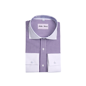 100% de manga larga de algodón de patrón de <span class=keywords><strong>rayas</strong></span> de los hombres de negocios <span class=keywords><strong>camisa</strong></span> - Product Image 6