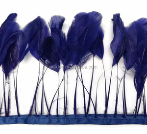Queue de coq ivoire rayée, 1 pièce, garniture de plume - Product Image 2