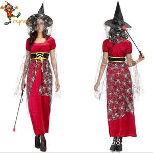 PGWC2323 de diseño de moda personalizado mujeres Sexy vestido largo rojo de Halloween Cosplay <span class=keywords><strong>bruja</strong></span> - Product Image 2