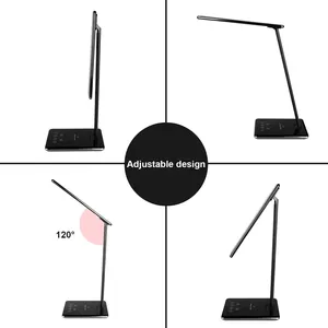 2018 new product dimmable led light desk lamp with qi wireless charging charger