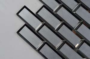 สติ๊กเกอร์ติดผนังลาย<span class=keywords><strong>กระเบื้อง</strong></span>โมเสคแก้วสีเทา<span class=keywords><strong>ใส</strong></span>ขนาดเล็ก 3x6 นิ้ว สำหรับห้องครัว ห้องน้ำ ผนังกันน้ำ - Product Image 3