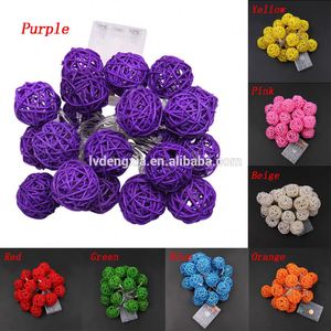 <strong>Battery</strong> <strong>Operated</strong> 2M 20LEDs Xmas Garland Rattan Ball <strong>String</strong> <strong>Lights</strong> Warm White Holiday Lighting for Christmas Tree Wedding Party - Product Image 4