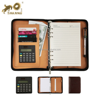 Professionnel Portefeuille D'affaires Padfolio Dossier Document Cas Organisateur A5 PU Cuir À Fermeture Éclair