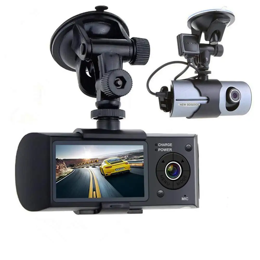 2.7 "عدسة مزدوجة داش كاميرا مع GPS G-الاستشعار جهاز تسجيل فيديو رقمي للسيارات R300 X3000