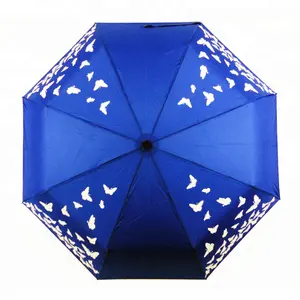 Custom Print Automatic Open Magic Water Discoloration 2 Folding Color Changing Umbrella